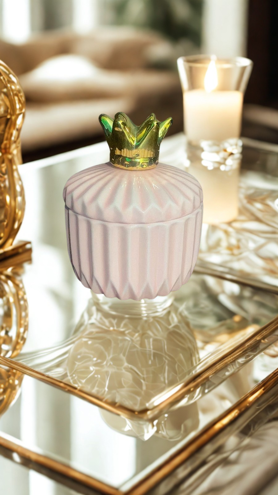 Pink Pineapple Jar Candle – Handcrafted Rose Fragrance