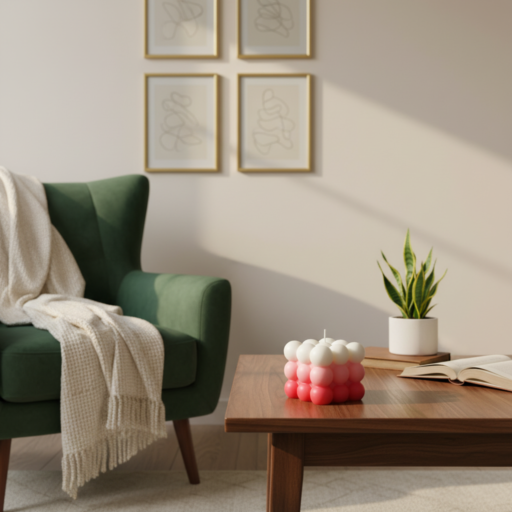 Handmade Bubble Candle (Unscented, Decorative)