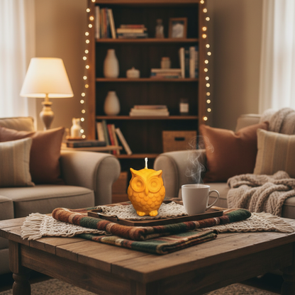 Owl Candle – Handmade Decorative Wax Candle