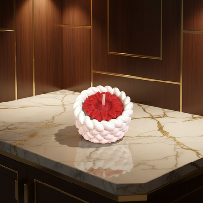 Sunflower Cup Candle – Handmade White Cup Candle for Calm & Focus