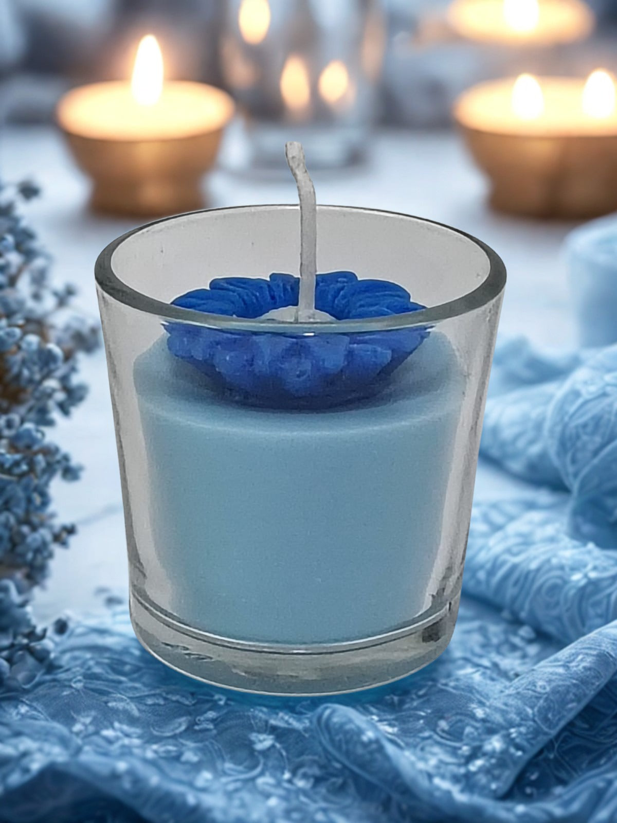 Luxury Short Glass Candle | Sunflower | Unscented