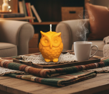 Owl Candle – Handmade Decorative Wax Candle